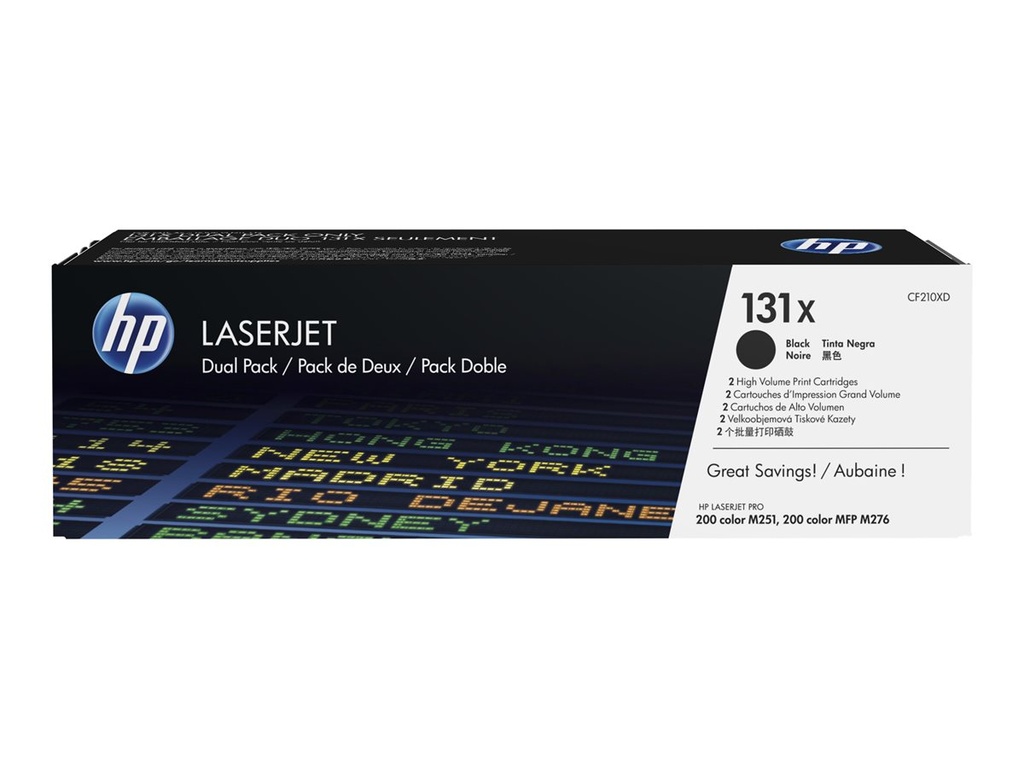 HP CF210X Negro Pack de 2 Cartuchos de Toner Originales - 131X
