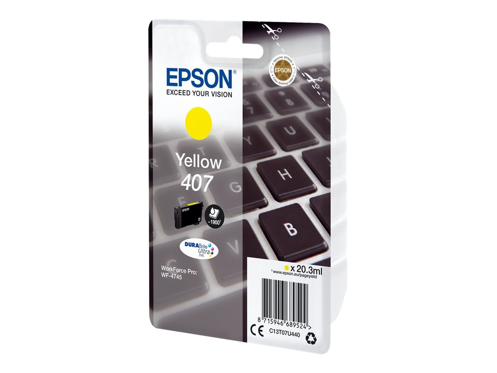 Epson 407 Amarillo Cartucho de Tinta Original - C13T07U440