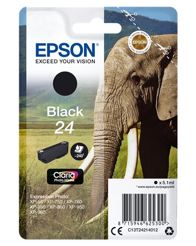 Epson T2421 (24) Negro Cartucho de Tinta Original - C13T24214012