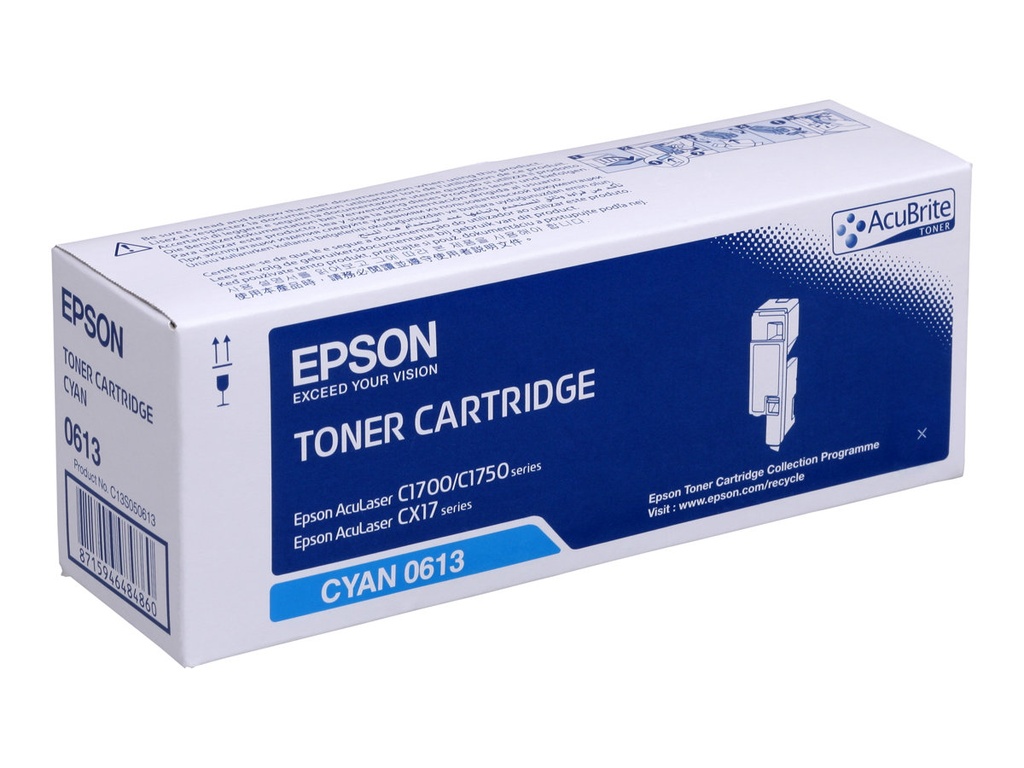 Epson Aculaser C1700/CX17 Cyan Cartucho de Toner Original - C13S050613