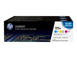 [CF373AM] HP CB541A/CB542A/CB543A Pack de 3 Cartuchos de Toner Originales - 125A
