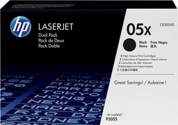 [CE505XD] HP CE505X Negro Pack de 2 Cartuchos de Toner Originales - 05X