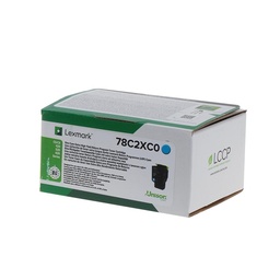 [78C2XC0] Lexmark CS421/CS521/CS622/CX421/CX522/CX622/CX625 Cyan Cartucho de Toner Original - 78C2XC0/78C2XCE