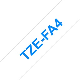 [BR-TZEFA4] Brother TZeFA4 Cinta Textil Generica de Etiquetas - Texto azul sobre fondo blanco - Ancho 18mm x 3 metros