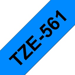 [BR-TZE561] Brother TZe561 Cinta Laminada Generica de Etiquetas - Texto negro sobre fondo azul - Ancho 36mm x 8 metros