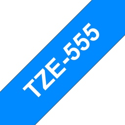 [BR-TZE555] Brother TZe555 Cinta Laminada Generica de Etiquetas - Texto blanco sobre fondo azul - Ancho 24mm x 8 metros