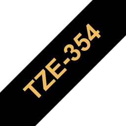 [BR-TZE354] Brother TZe354 Cinta Laminada Generica de Etiquetas - Texto dorado sobre fondo negro - Ancho 24mm x 8 metros