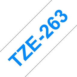 [BR-TZE263] Brother TZe263 Cinta Laminada Generica de Etiquetas - Texto azul sobre fondo blanco - Ancho 36mm x 8 metros