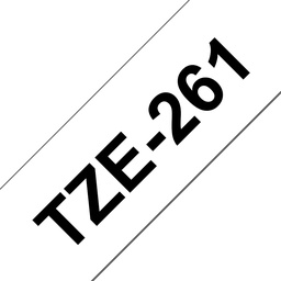 [BR-TZE261] Brother TZe261 Cinta Laminada Generica de Etiquetas - Texto negro sobre fondo blanco - Ancho 36mm x 8 metros