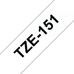 [BR-TZE151] Brother TZe151 Cinta Laminada Generica de Etiquetas - Texto negro sobre fondo transparente - Ancho 24mm x 8 metros