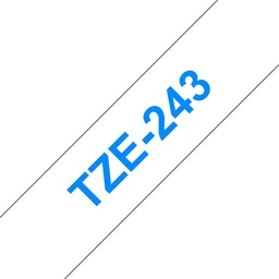 [BR-TZE243] Brother TZe243 Cinta Laminada Generica de Etiquetas - Texto azul sobre fondo blanco - Ancho 18mm x 8 metros