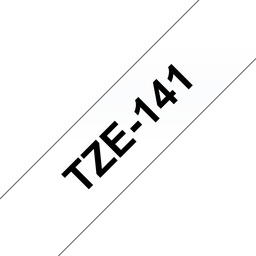 [BR-TZE141] Brother TZe141 Cinta Laminada Generica de Etiquetas - Texto negro sobre fondo transparente - Ancho 18mm x 8 metros