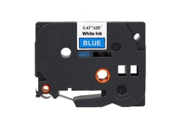 [BR-TZE535] Brother TZe535 Cinta Laminada Generica de Etiquetas - Texto blanco sobre fondo azul - Ancho 12mm x 8 metros