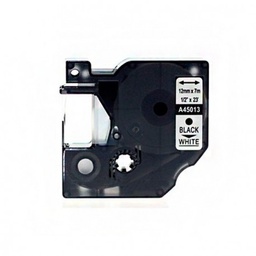 [DYR-45013] Dymo D1 45013 Cinta de Etiquetas Generica para Rotuladora - Texto negro sobre fondo blanco - Ancho 12mm x 7 metros - Reemplaza S0720530