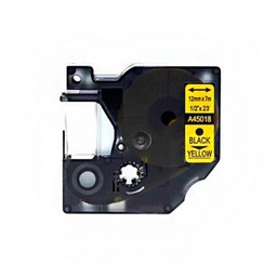 [DYR-45018] Dymo D1 45018 Cinta de Etiquetas Generica para Rotuladora - Texto negro sobre fondo amarillo - Ancho 12mm x 7 metros - Reemplaza S0720580