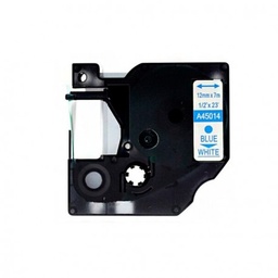 [DYR-45014] Dymo D1 45014 Cinta de Etiquetas Generica para Rotuladora - Texto azul sobre fondo blanco - Ancho 12mm x 7 metros - Reemplaza S0720540