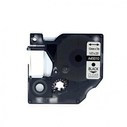 [DYR-45010] Dymo D1 45010 Cinta de Etiquetas Generica para Rotuladora - Texto negro sobre fondo transparente - Ancho 12mm x 7 metros - Reemplaza S0720500