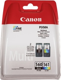 [3713C006] Canon PG560 Negro + CL561 Color Pack de 2 Cartuchos de Tinta Originales - 3713C006