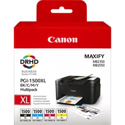 [9182B004] Canon PGI1500XL Pack de 4 Cartuchos de Tinta Originales - 9182B004