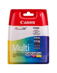 [4541B009] Canon CLI526 Pack de 3 Cartuchos de Tinta Originales - Cian, Magenta, Amarillo - 4541B009