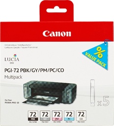 [6403B007] Canon PGI72 Pack de 5 Cartuchos de Tinta Originales - Negro Photo, Gris, Magenta Photo, Cyan Photo, Optimizador - 6403B007