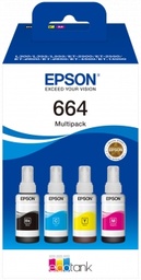 [C13T664640] Epson 664 Pack de 4 Botellas de Tinta Originales C13T664640