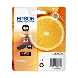 [C13T33414012] Epson T3341 (33) Negro Photo Cartucho de Tinta Original - C13T33414012