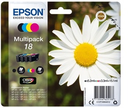 [C13T18064012] Epson T1806 (18) Pack de 4 Cartuchos de Tinta Originales - C13T18064012