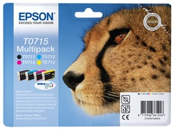 [C13T07154012] Epson T0715 Pack de 4 Cartuchos de Tinta Originales - C13T07154012