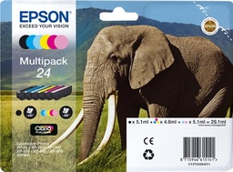[C13T24284011] Epson T2428 (24) Pack de 6 Cartuchos de Tinta Originales - C13T24284011