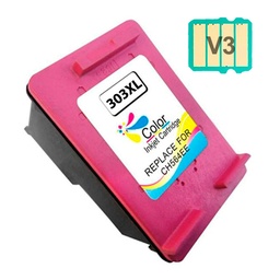 [HI-303XLC] HP 303XL Color Cartucho de Tinta Remanufacturado - Muestra Nivel de Tinta - Reemplaza T6N03AE/T6N01AE