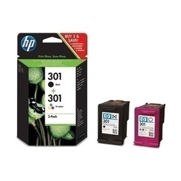 [N9J72AE] HP 301 Negro + Color Pack de 2 Cartuchos de Tinta Originales - N9J72AE