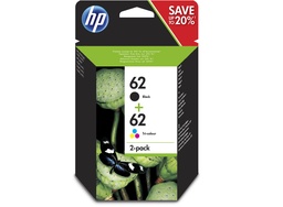 [N9J71AE] HP 62 Negro + Color Pack de 2 Cartuchos de Tinta Originales - N9J71AE